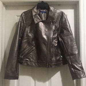 Metallic Silver Moto Jacket 🌪